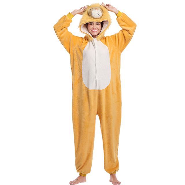 Yellow Lion Onesie Costume Pajamas Adult Unibuy