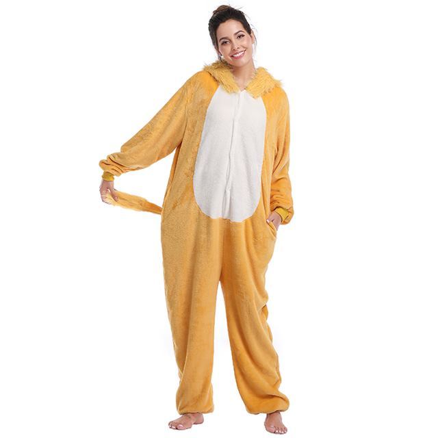 Yellow Lion Onesie Costume Pajamas Adult Unibuy