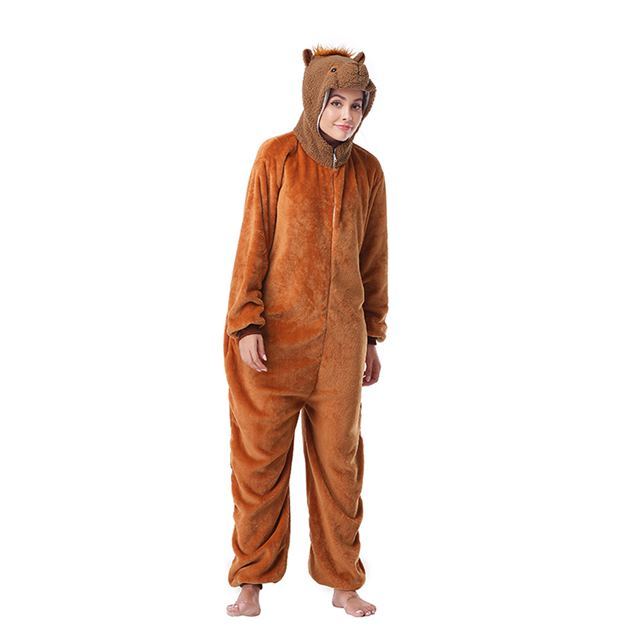 Brown Alpaca Onesie Costume Pajamas Adult Unibuy