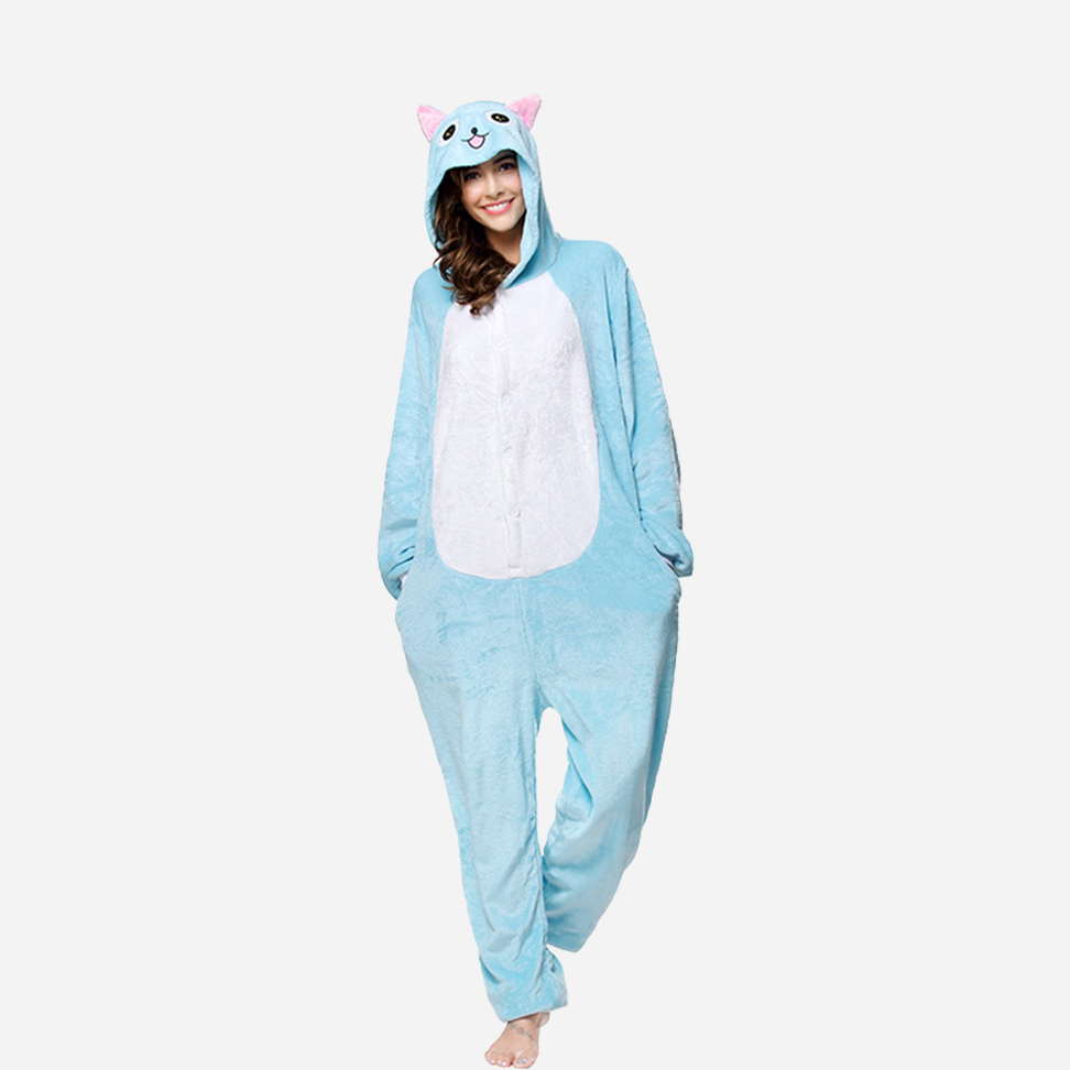 Fairy Tail Happy Cat Onesie Costume Pajamas Adult Unibuy