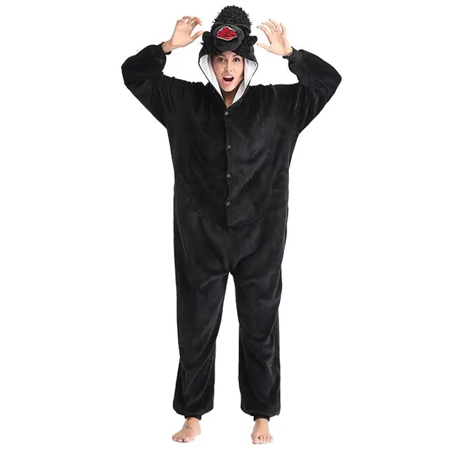 King Kong Chimpanzee Onesie Costume Pajamas Adult Unibuy