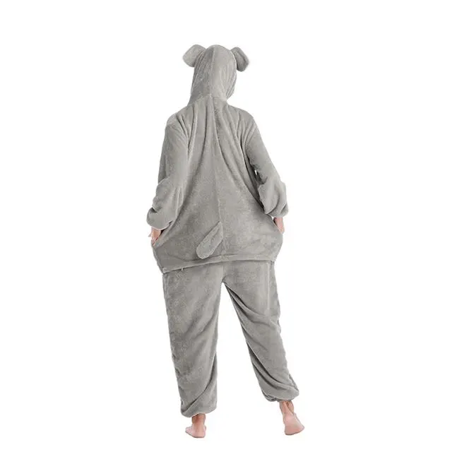 Grey Elephant Onesie Costume Pajamas Adult Unibuy