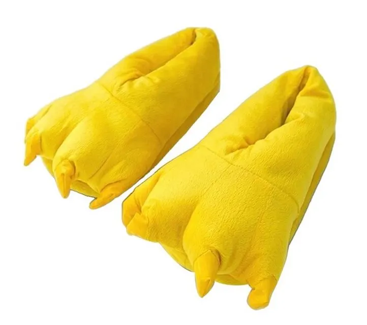 Yellow Animal Slippers Onesie Costume Pajamas Shoes for Adult Kids Unibuy