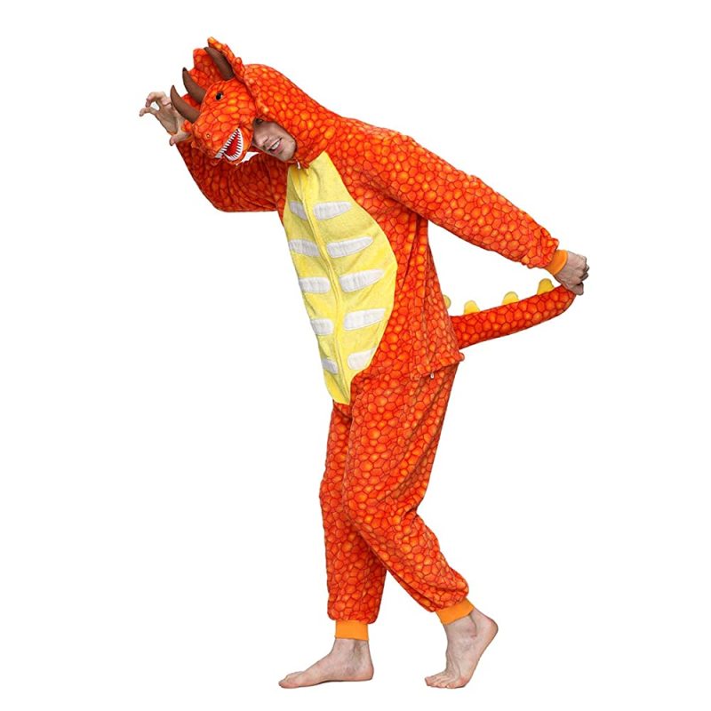 Triceratops Dinosaur Onesie Costume Pajamas Adult Unibuy