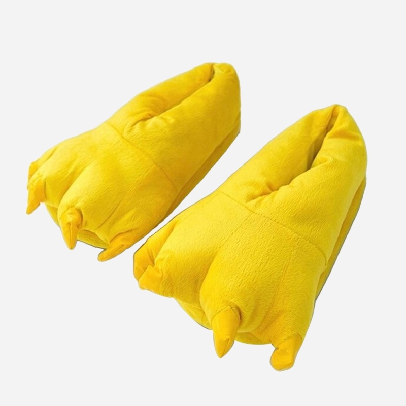 Yellow Animal Slippers Onesie Costume Pajamas Shoes for Adult Kids Unibuy