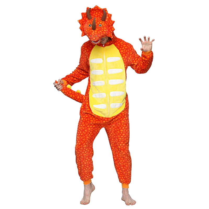 Triceratops Dinosaur Onesie Costume Pajamas Adult Unibuy