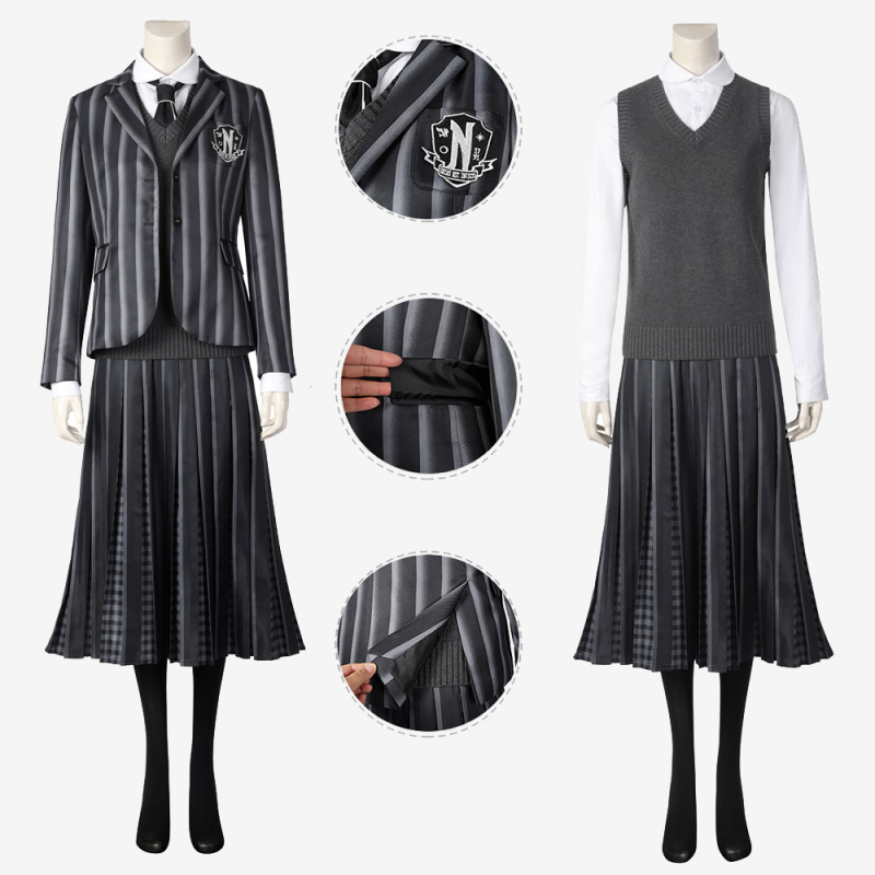 Wednesday Addams Costume Cosplay Suit Dress Uniform Unibuy