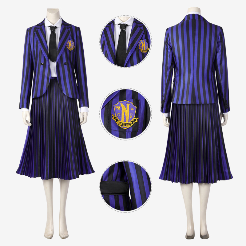 The Addams Family Nevermore Academy Uniform Costume Cosplay Suit Dress Unibuy