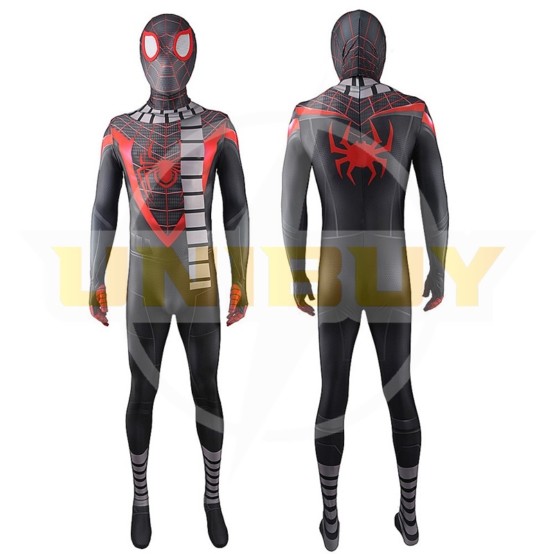 Spider Man PS5 Miles Morales Suit Costume Cosplay Suit with Scarf For Men Kids Unibuy