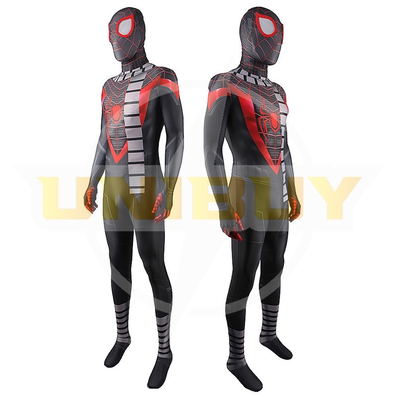 Spider Man PS5 Miles Morales Suit Costume Cosplay Suit with Scarf For Men Kids Unibuy