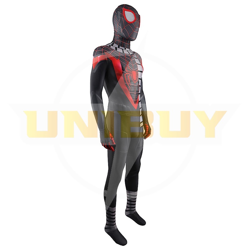 Spider Man PS5 Miles Morales Suit Costume Cosplay Suit with Scarf For Men Kids Unibuy