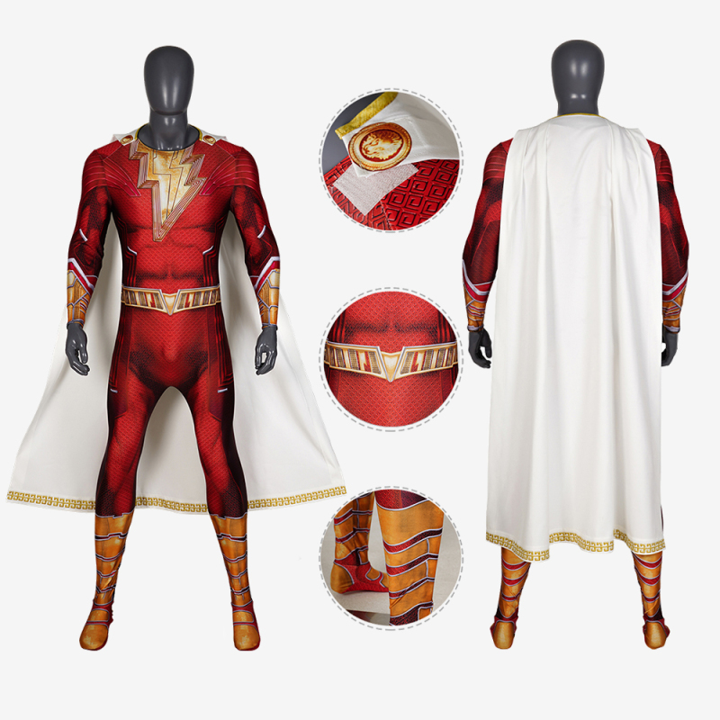 Shazam Fury of the Gods Billy Batson Bodysuit Costume Cosplay for Adults Kids Unibuy