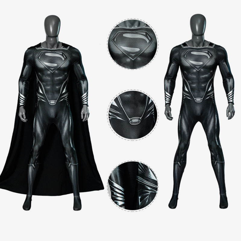 Justice League	Superman Black Bodysuit Costume Cosplay for Adults Kids Unibuy