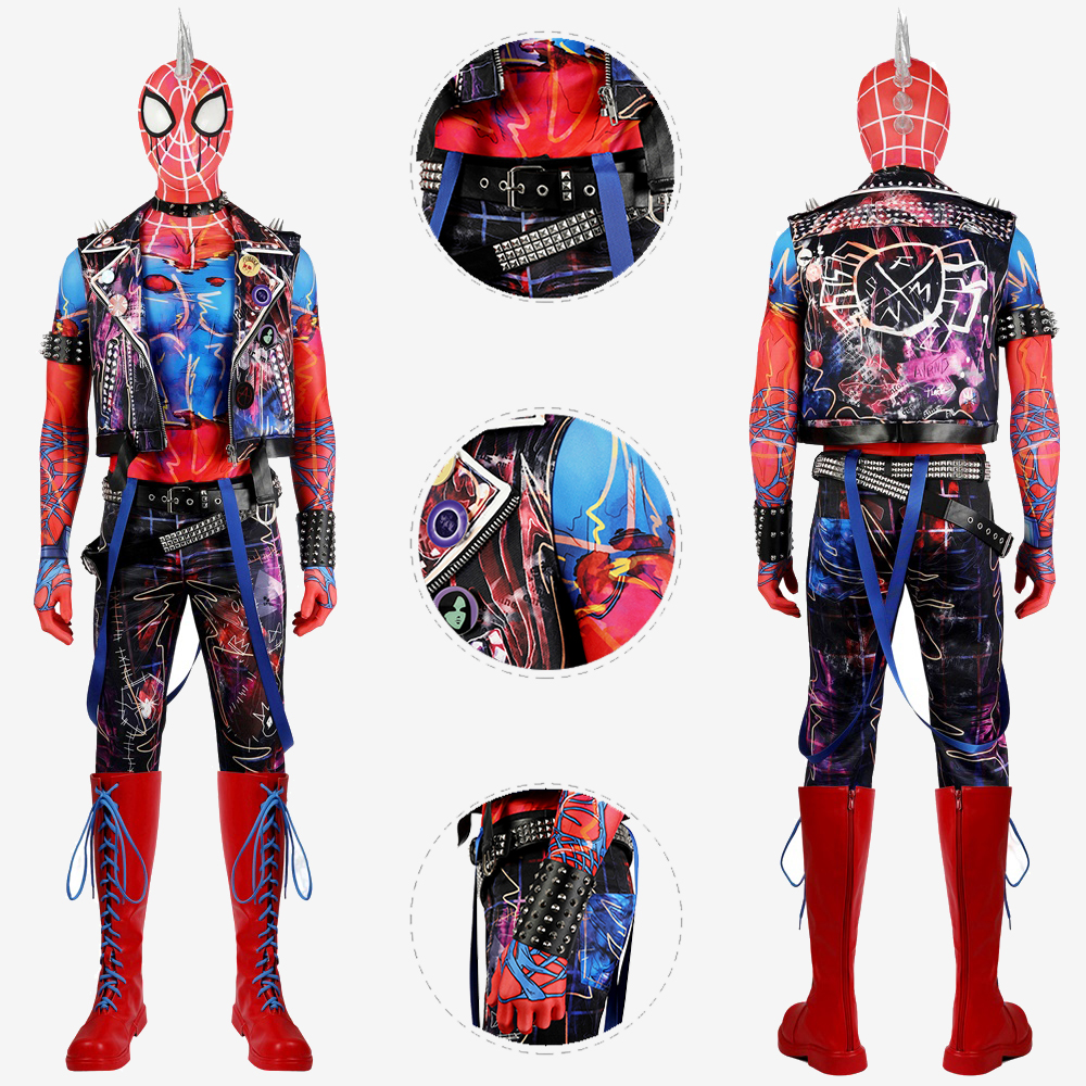Spider-Punk Hobie Brown Costume Cosplay Suit Spider-Man: Across the Spider-Verse UnibuyPlus