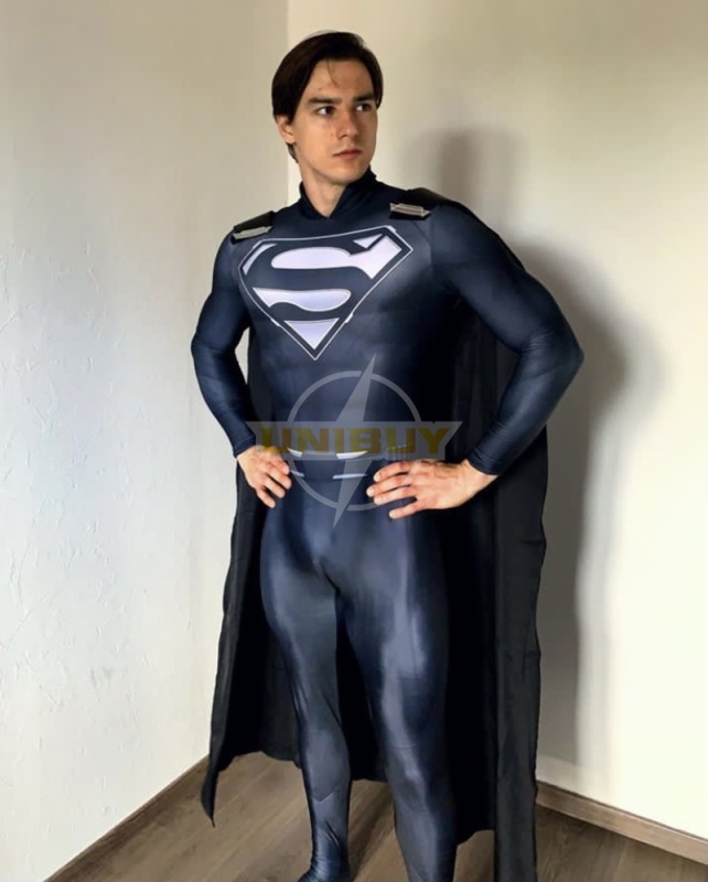 Superman Costume Cosplay Black Suit Clark Kent Crisis on Infinite Earths Unibuy