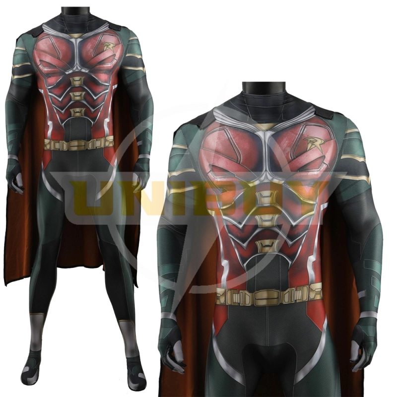 Titans Robin Bodysuit Costume Cosplay with Cloak For Men Kids Unibuy