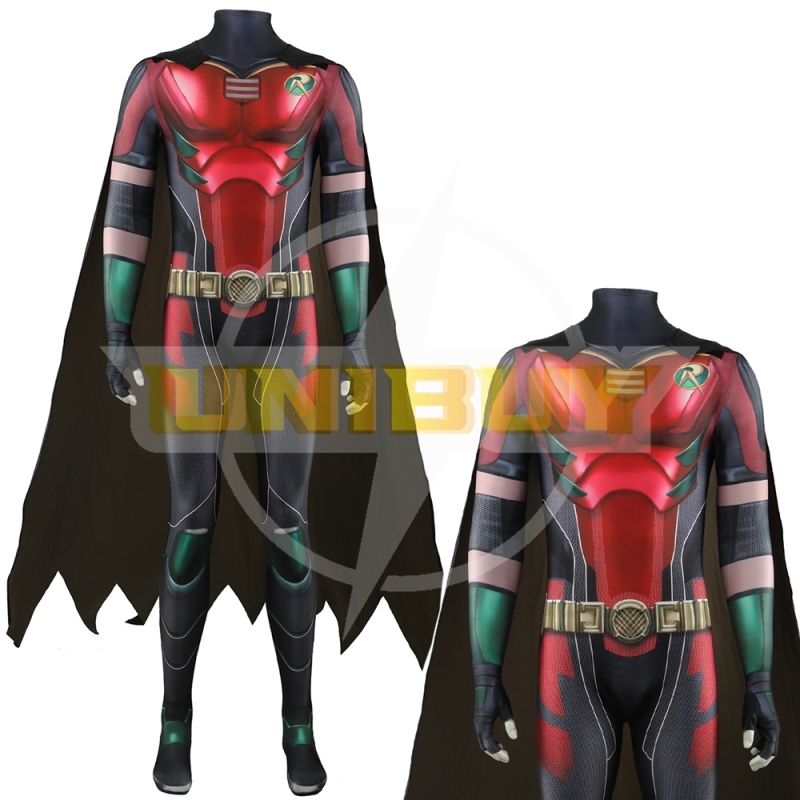 Titans Robin Bodysuit Costume Cosplay with Cloak For Kids Adult Unibuy