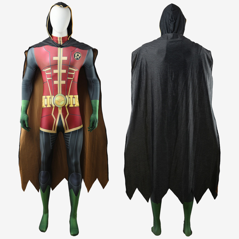 Robin Bodysuit Costume Cosplay with Cloak For Kids Adult Unibuy