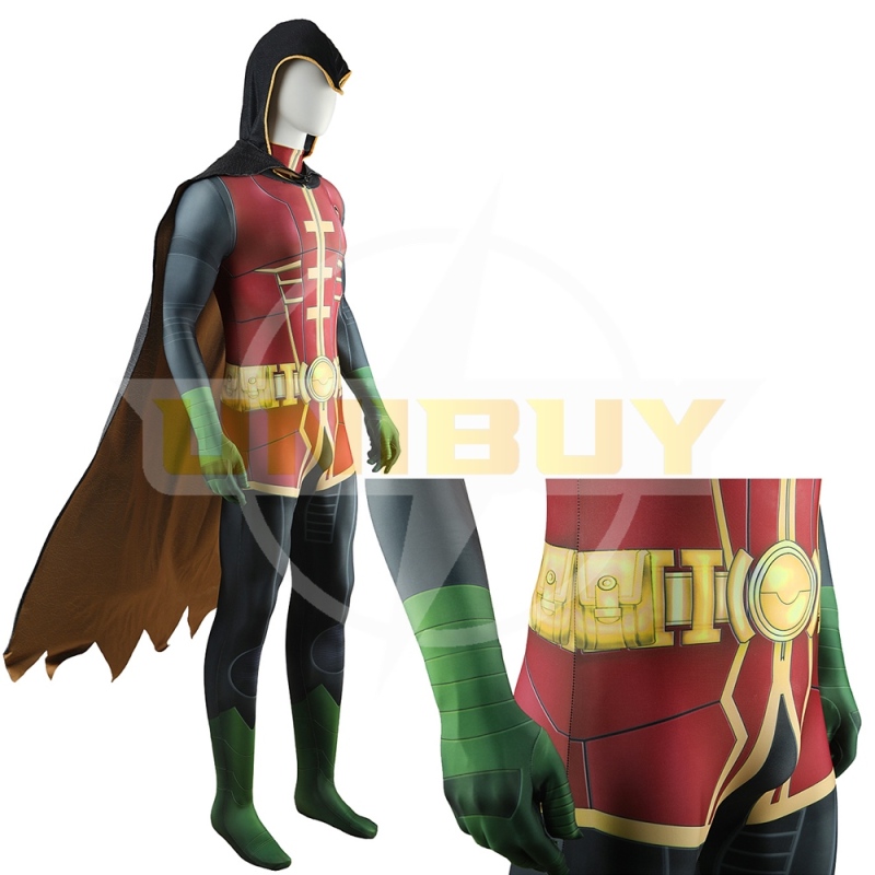 Robin Bodysuit Costume Cosplay with Cloak For Kids Adult Unibuy