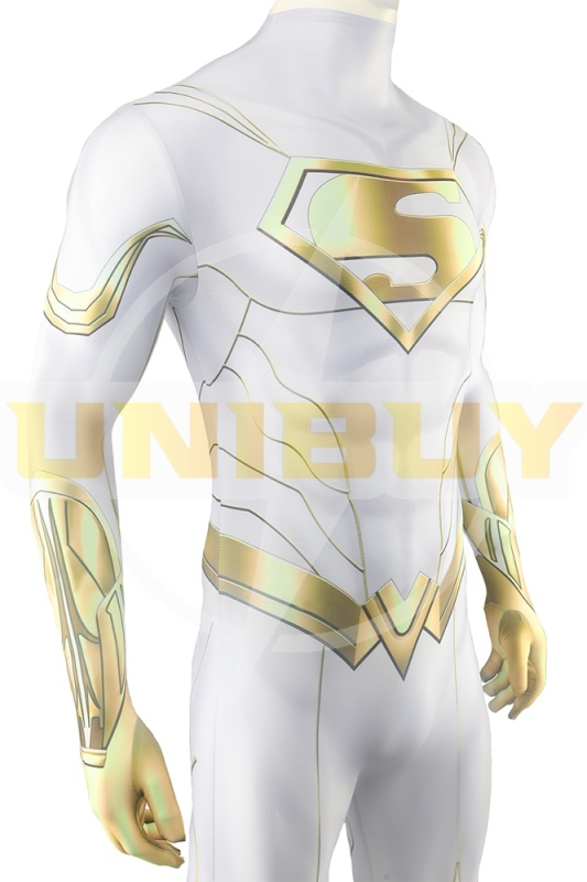 Superman The Man of Steel Bodysuit Costume Cosplay White Suit with Cloak For Kids Adult Unibuy