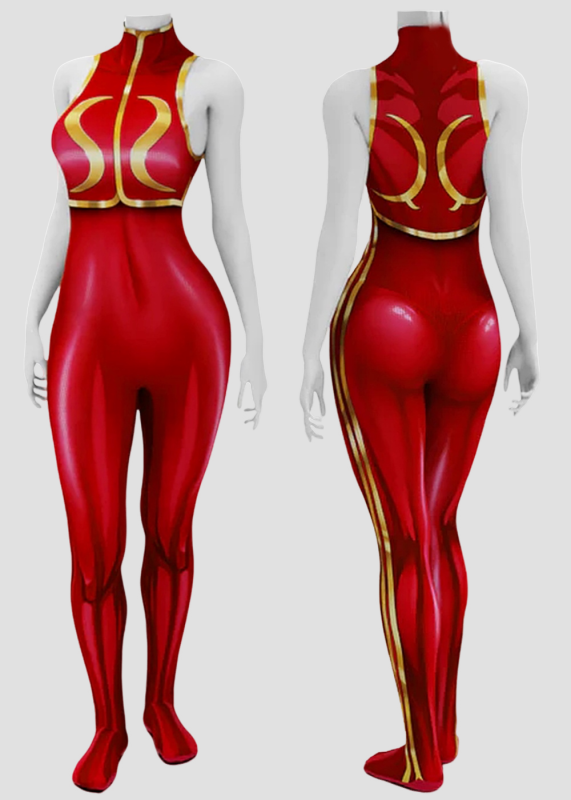 Street Fighter 2 Chun-Li Costume Cosplay Bodysuit for Adult Kids Unibuy