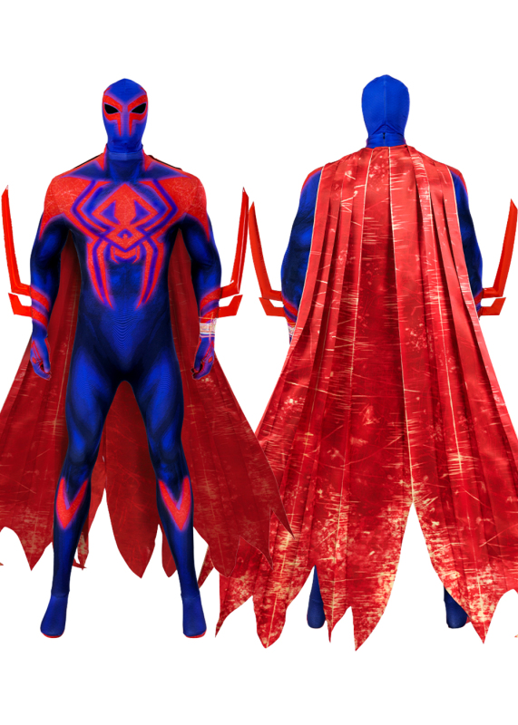 Spider-Man 2099 Bodysuit Costume Cosplay Suit for Adults Kids with Cloak Unibuy