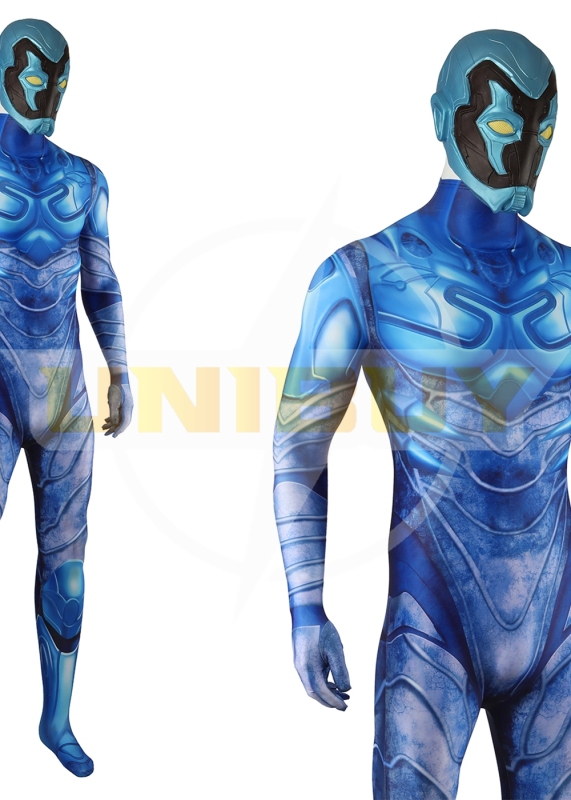 Blue Beetle Costume Cosplay Suit Bodysuit For Men Kids Unibuyplus