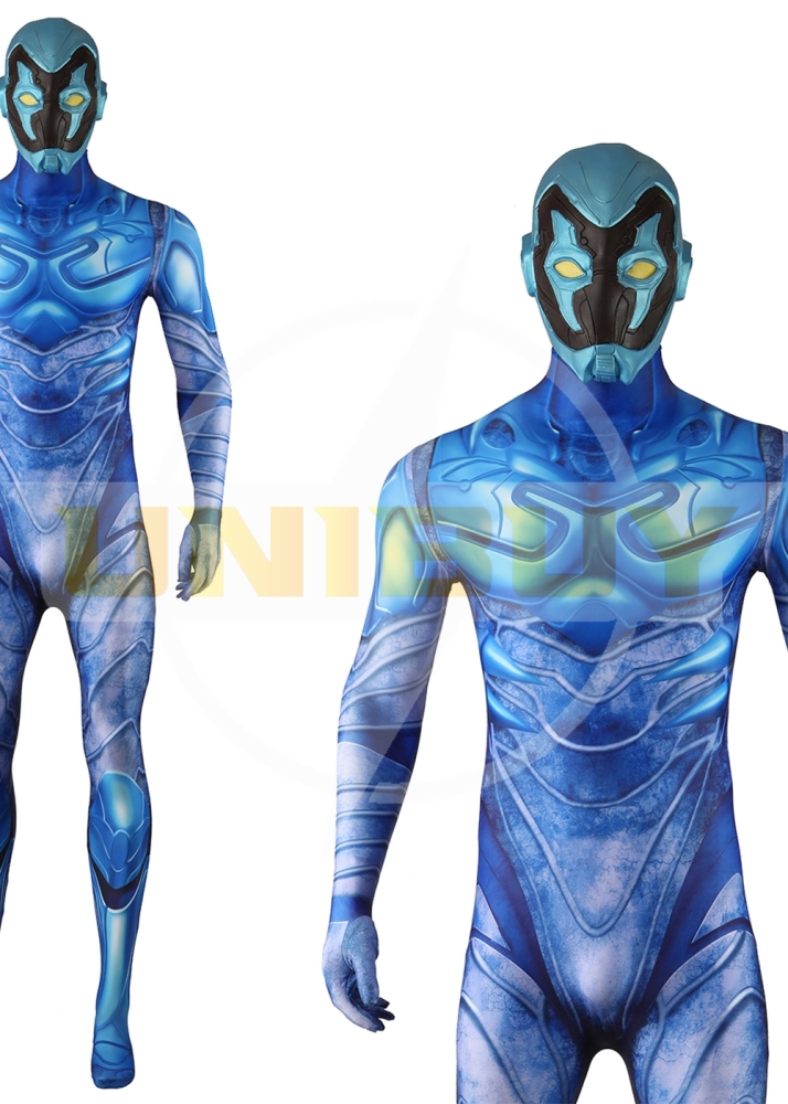 Blue Beetle Costume Cosplay Suit Bodysuit For Men Kids Unibuyplus