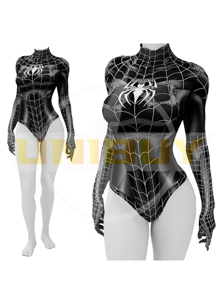Spider-Man Female Costume Cosplay Black Suit Summer Ver. For Kids Adult Unibuyplus