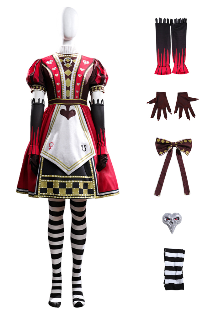 Alice: Madness Returns Alice Liddell Dress Costume Cosplay Suit Red Ver. Unibuyplus