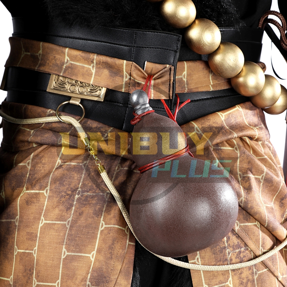 Black Myth Wukong Cosplay Costume Ebongold Silk Robe Suit Unibuyplus