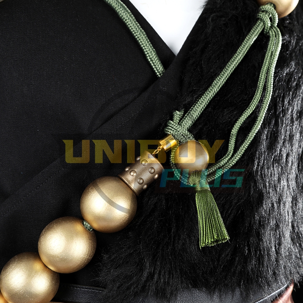 Black Myth Wukong Cosplay Costume Ebongold Silk Robe Suit Unibuyplus