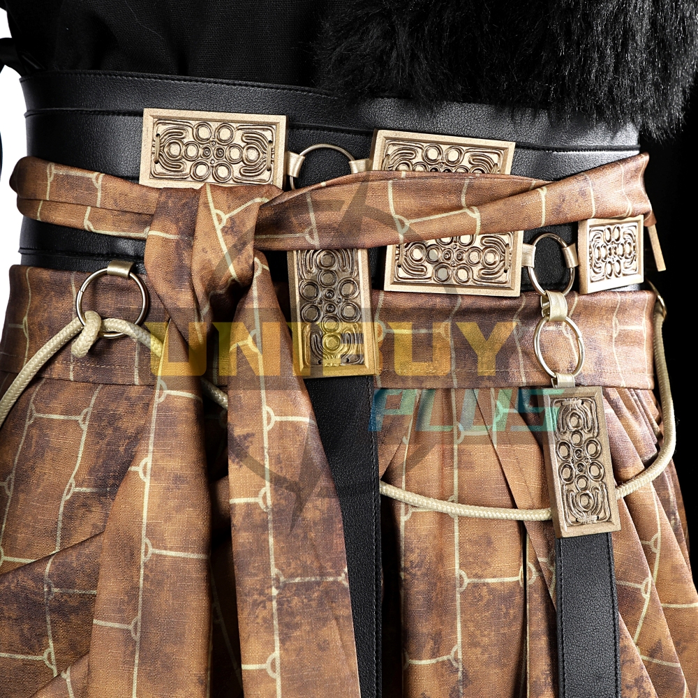 Black Myth Wukong Cosplay Costume Ebongold Silk Robe Suit Unibuyplus