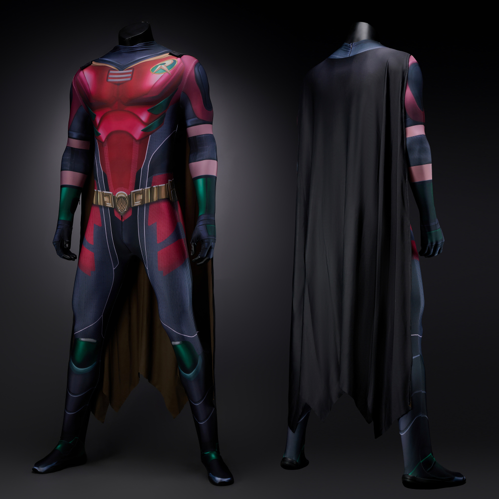 Titans Robin Bodysuit Costume Cosplay with Cloak For Kids Adult Unibuy