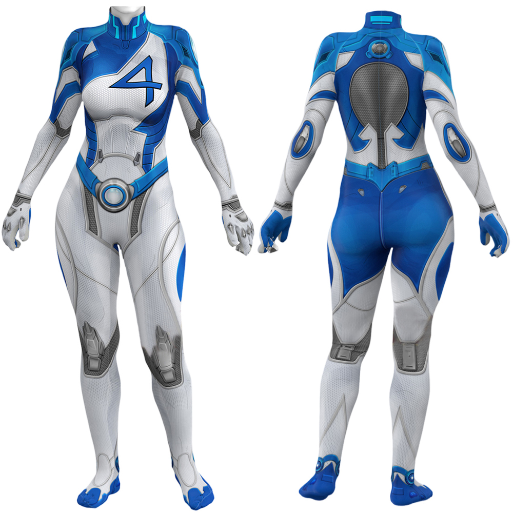 Fantastic Four	Invisible Woman Costume Cosplay Suit Bodysuit For Kids Adult Unibuyplus