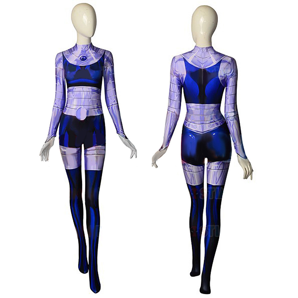 Teen Titans Blackfire Costume Cosplay Suit Bodysuit For Kids Adult Unibuyplus