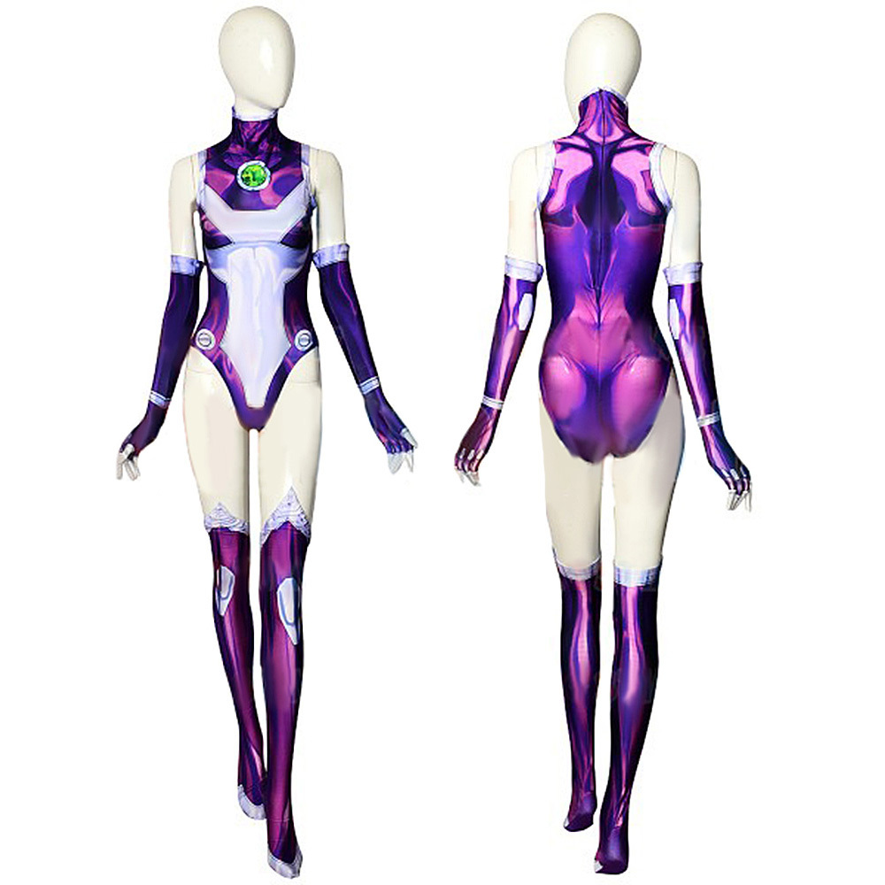 Teen Titans Blackfire Costume Cosplay Suit Swimsuit For Kids Adult Unibuyplus