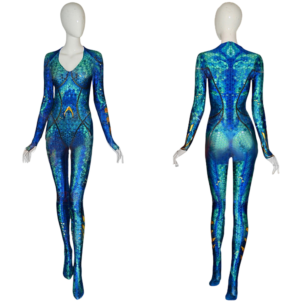 Aquaman	Mera Costume Cosplay Suit Bodysuit For Kids Adult Unibuyplus