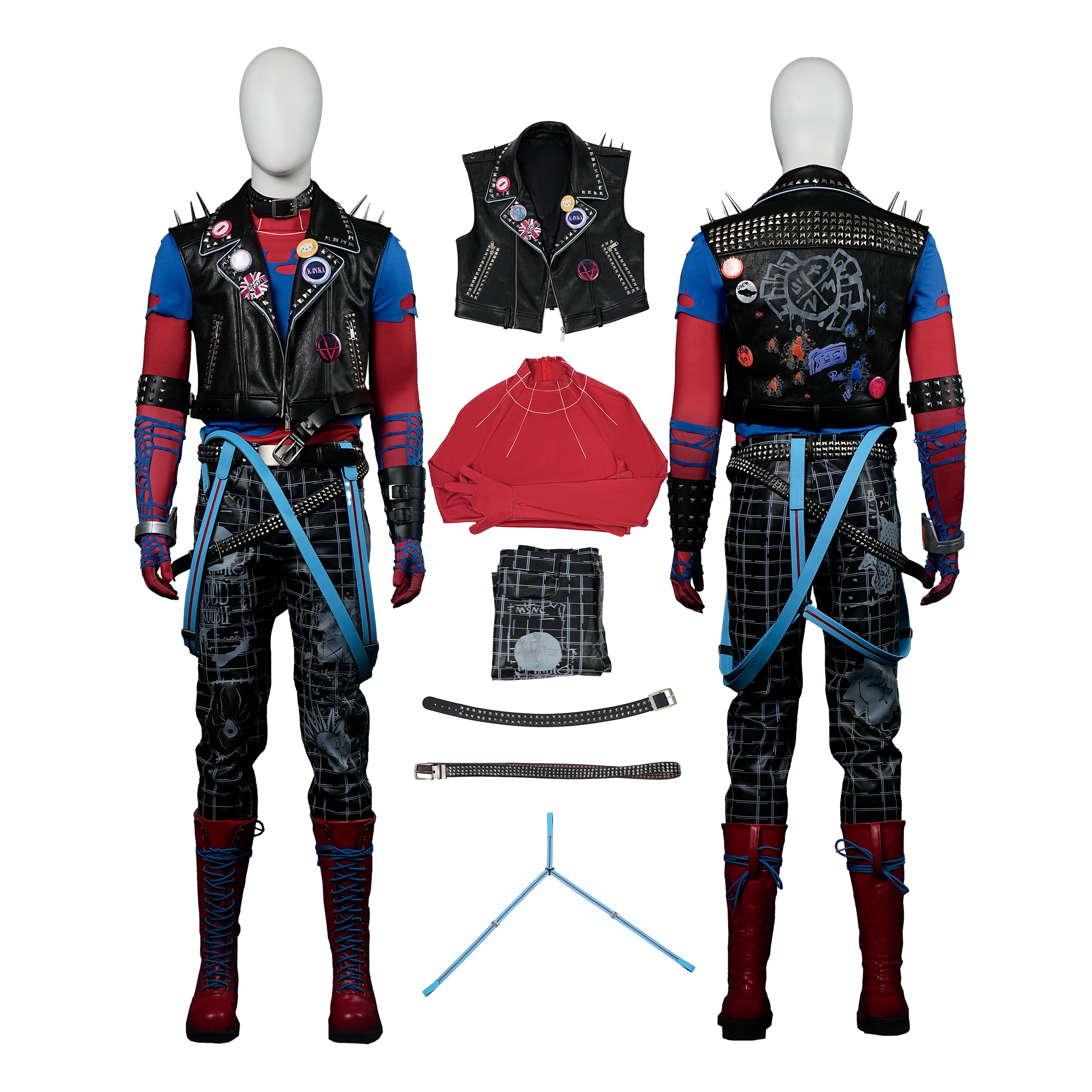 Spider-Man: Into the Spider-Verse Spider-Punk Costume Cosplay Suit Hobart Brown Unibuyplus