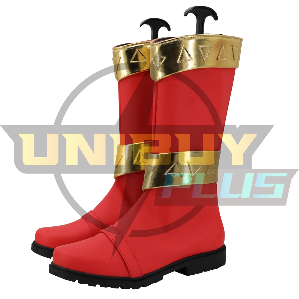 Power Rangers Cosmic Fury Red Dino Fury Ranger Cosplay Shoes Men Boots Unibuyplus