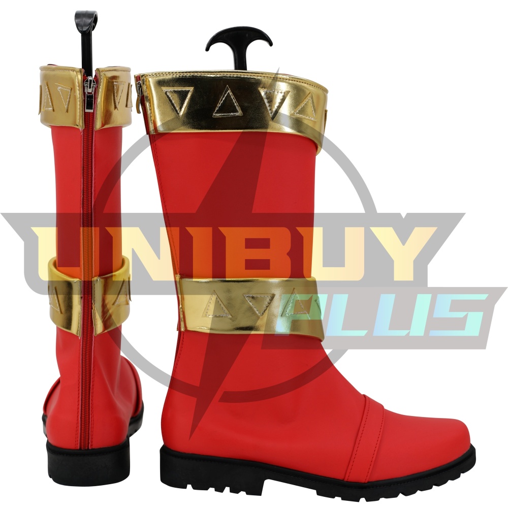Power Rangers Cosmic Fury Red Dino Fury Ranger Cosplay Shoes Men Boots Unibuyplus