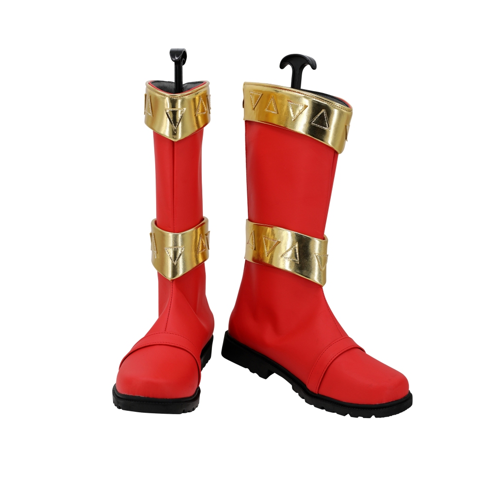 Power Rangers Cosmic Fury Red Dino Fury Ranger Cosplay Shoes Men Boots Unibuyplus