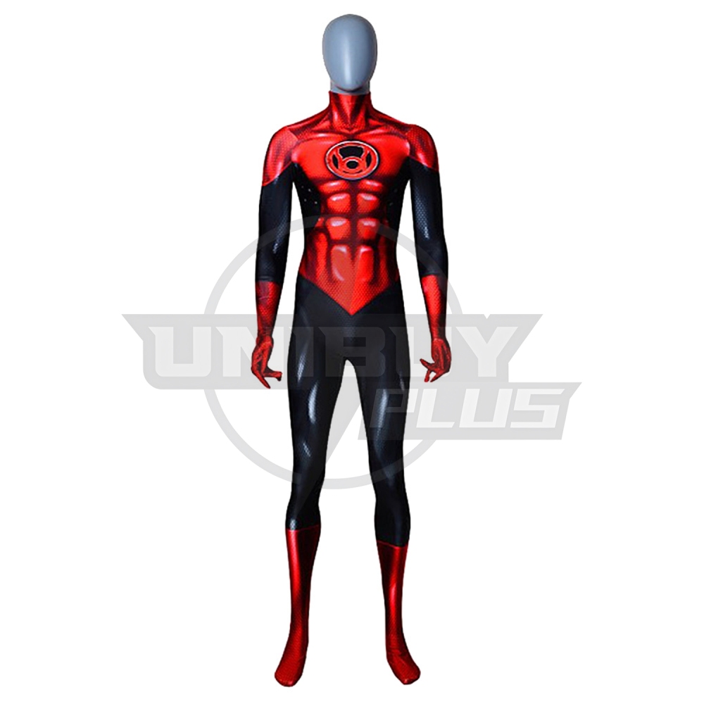 Green Lantern	Red Lantern Costume Cosplay Suit Bodysuit For Kids Adult Unibuyplus