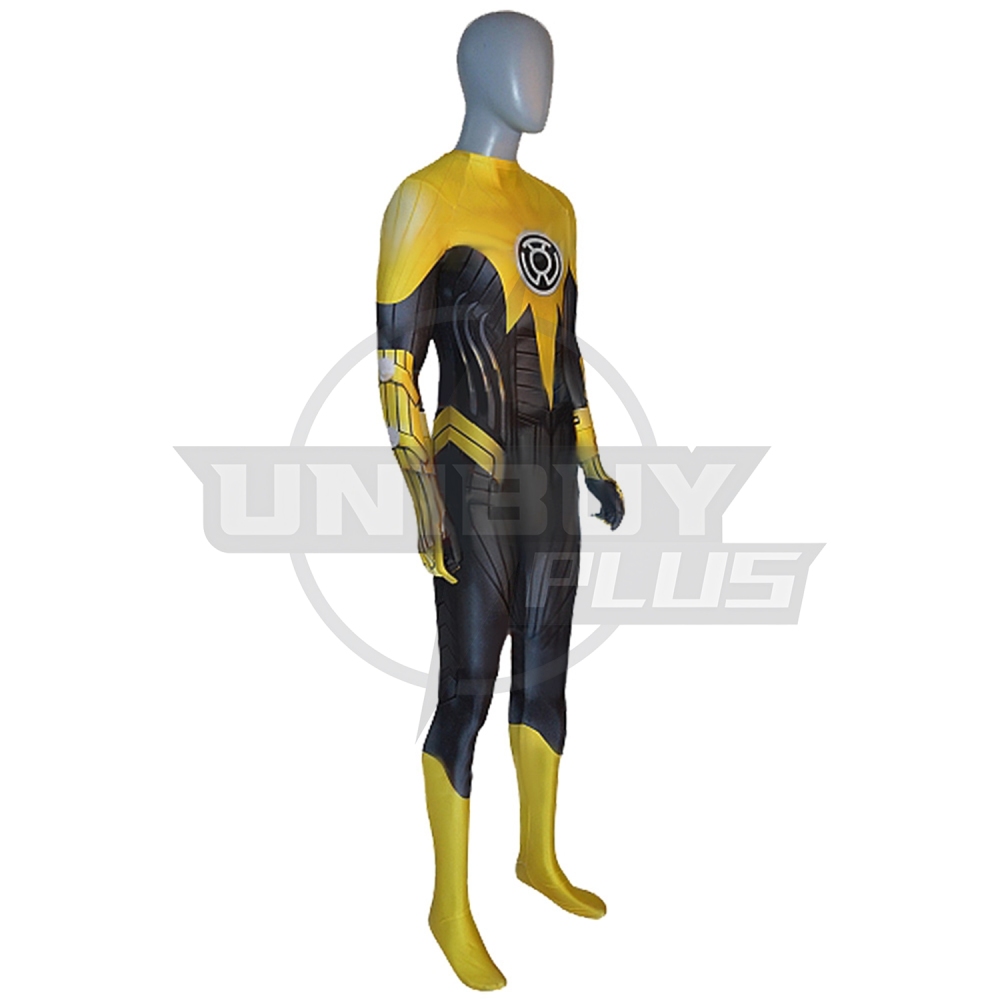 Green Lantern: Emerald Knights Yellow Lanterns Costume Cosplay Suit Sinestro Corps Bodysuit For Kids Adult Unibuyplus