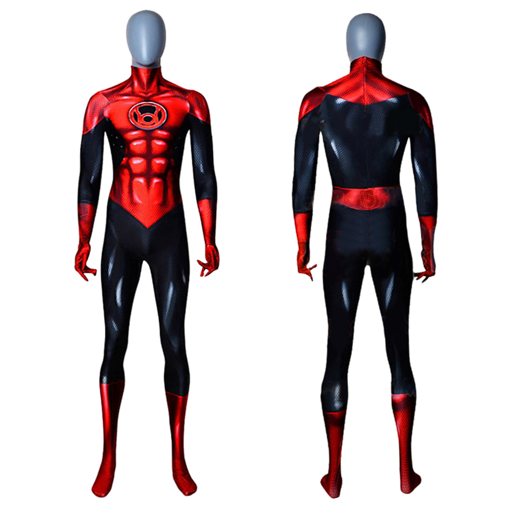 Green Lantern	Red Lantern Costume Cosplay Suit Bodysuit For Kids Adult Unibuyplus