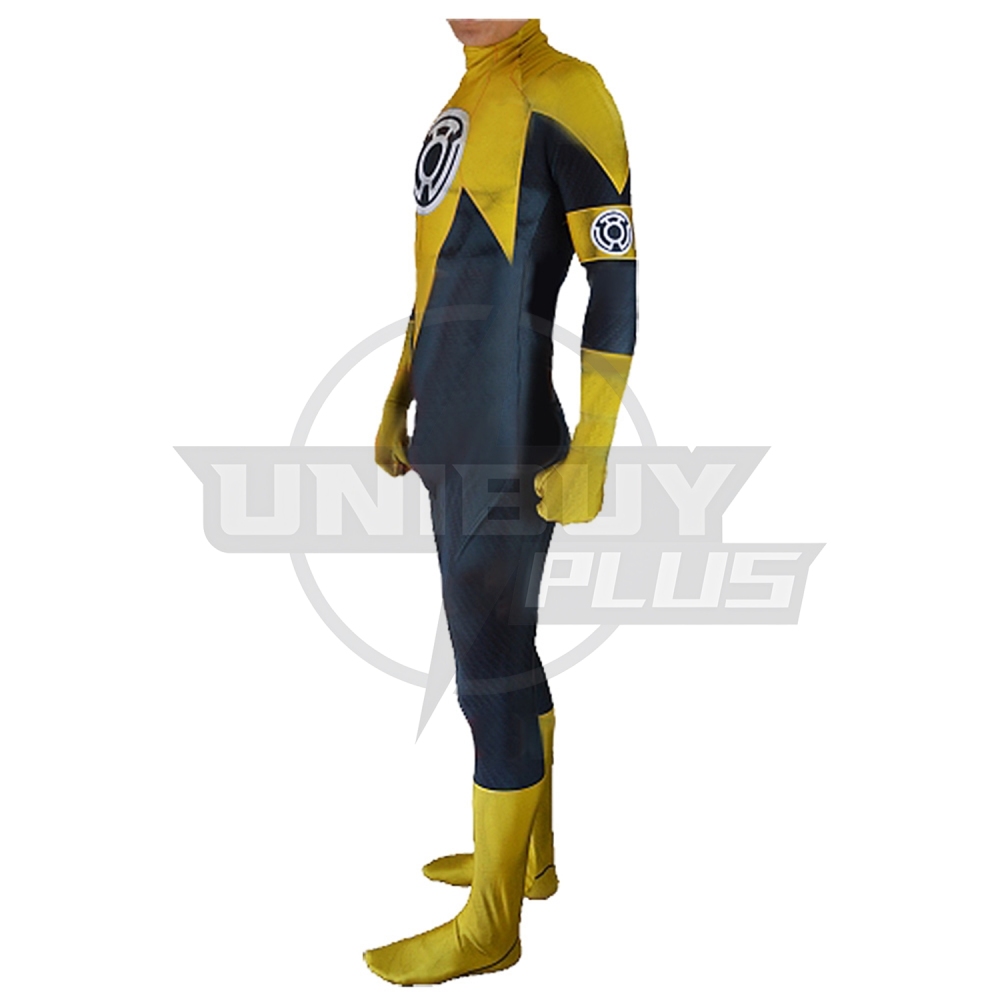 Green Lantern	Yellow Lanterns Costume Cosplay Suit Sinestro Corps Bodysuit For Kids Adult Unibuyplus