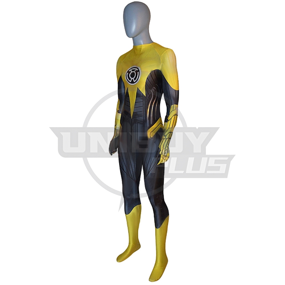Green Lantern: Emerald Knights Yellow Lanterns Costume Cosplay Suit Sinestro Corps Bodysuit For Kids Adult Unibuyplus
