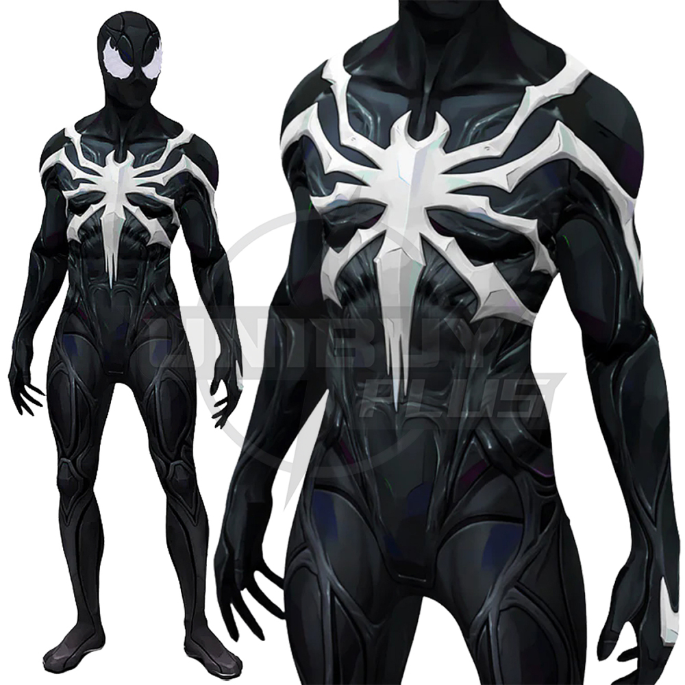 Marvel Rivals Symbiote Spider-Man Costume Cosplay Suit Bodysuit For Kids Adult Unibuyplus