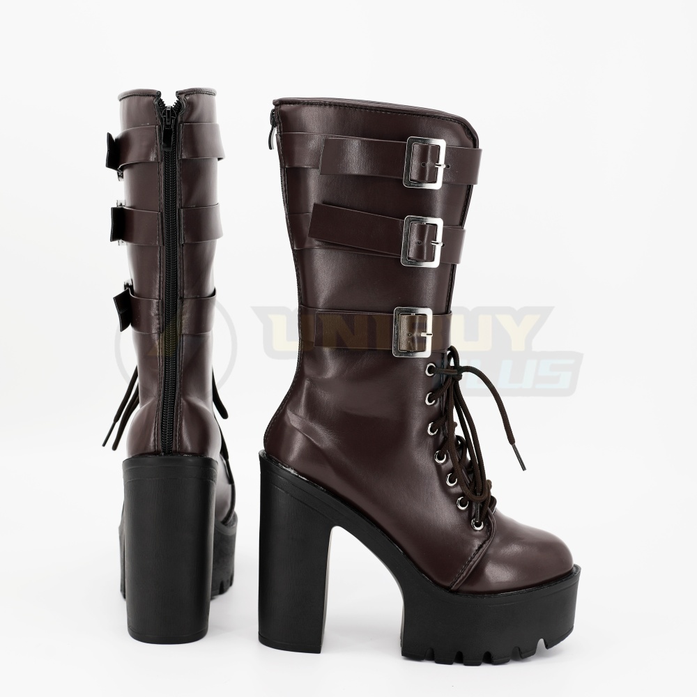 Zenless Zone Zero Ukinami Yuzuha Cosplay Shoes Women Boots Gray Unibuyplus