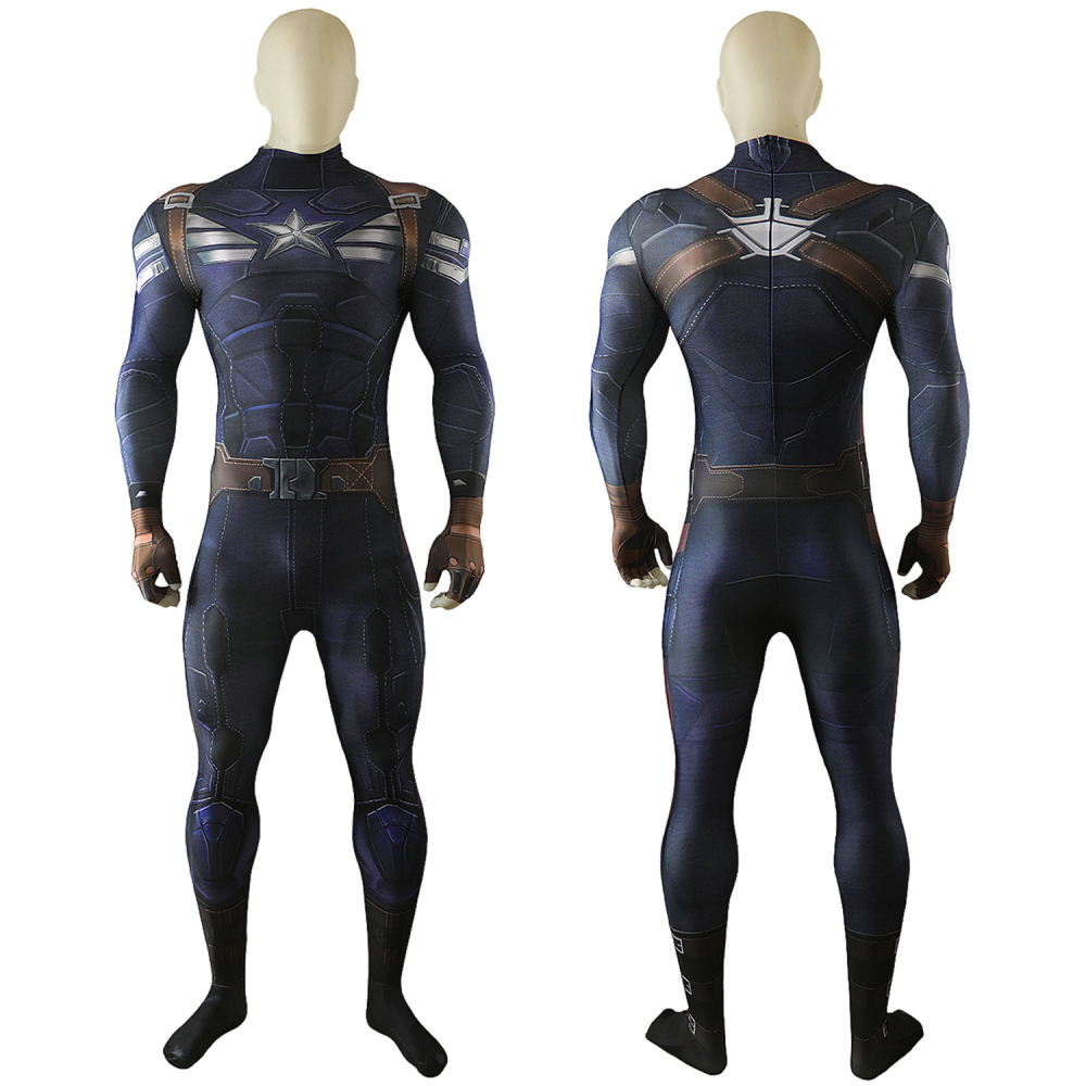 Captain America The Winter Soldier Costume Cosplay Suit Jumpsuit Captain America Bodysuit Unibuyplus